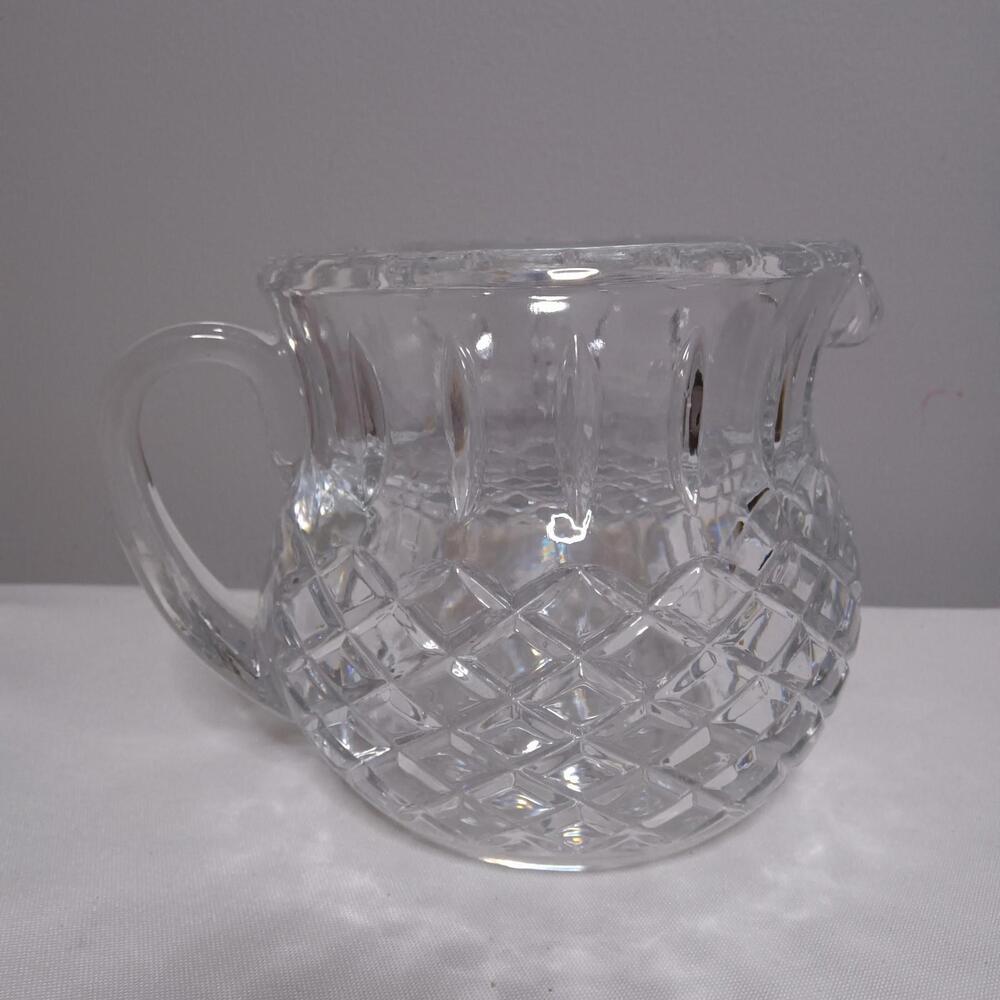 Vintage FTD Heavy Crystal Pitcher Jug Diamond Pineapple Starburst Crisscross